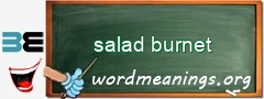 WordMeaning blackboard for salad burnet